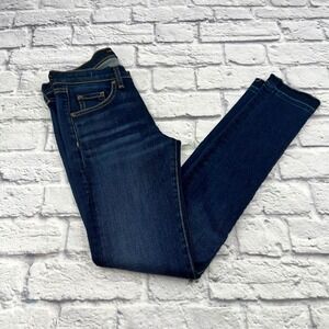 Veronica Beard Jeans Womans Brooke Skinny Dark Wash Skinny Raw Hem Denim Size 27